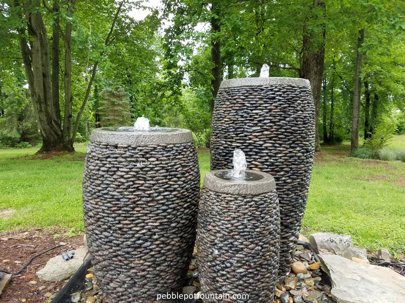 Three pebble pots Fountain