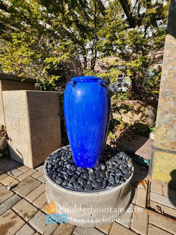 Small Deep Blue Jar Fountain