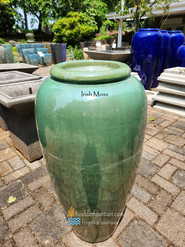 Irish Moss Medium Oriole Birdbath Top Jar Fountain