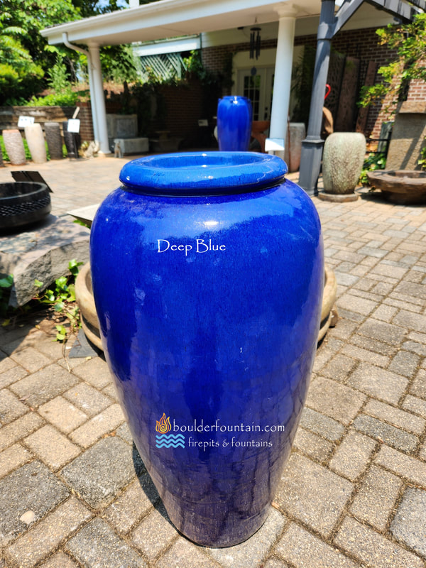 Blue Medium Oriole Birdbath Top Jar Fountain