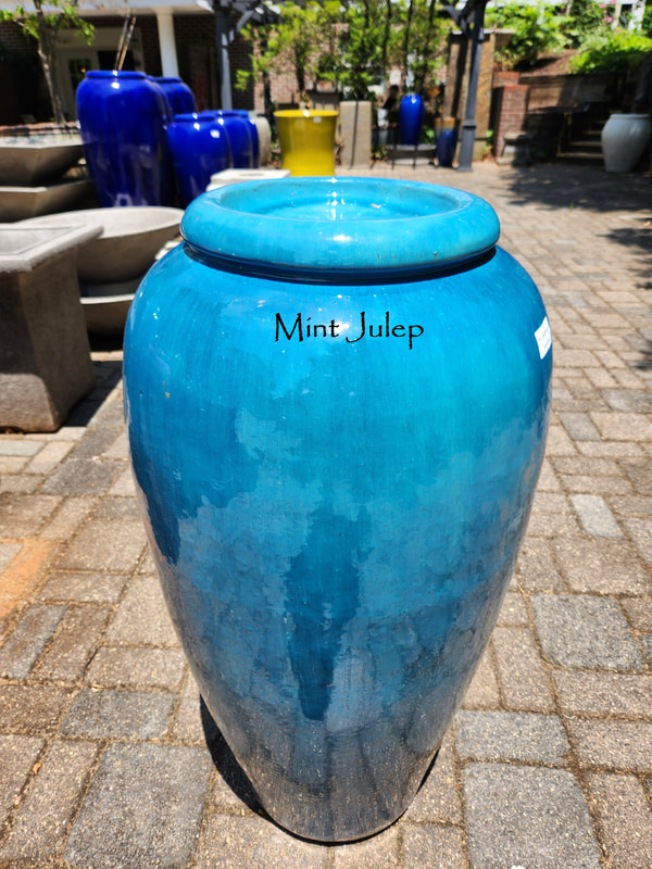 Deep Blue Medium Oriole Birdbath Top Jar Fountain