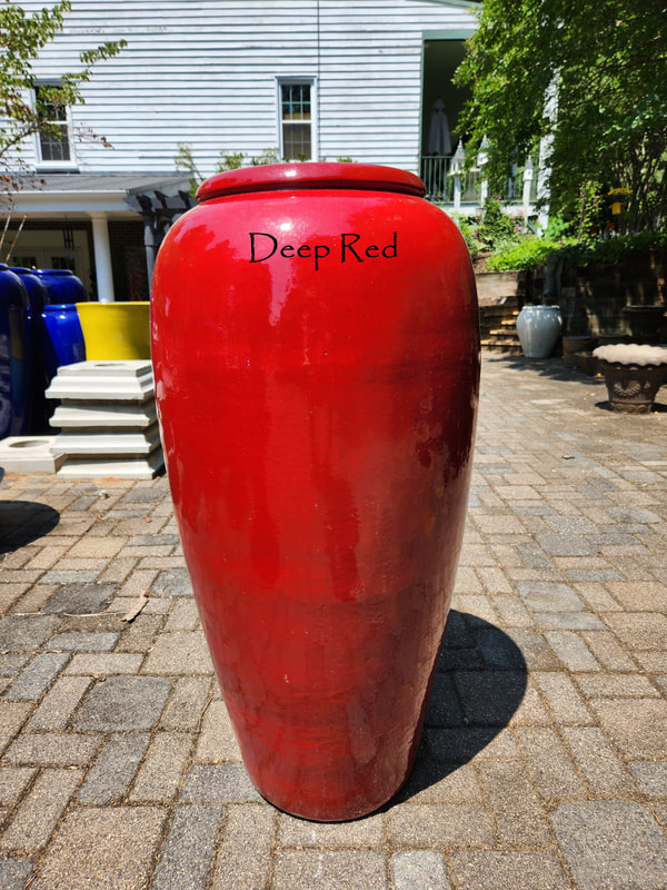 Deep Red Birdbath Top Jar Fountain