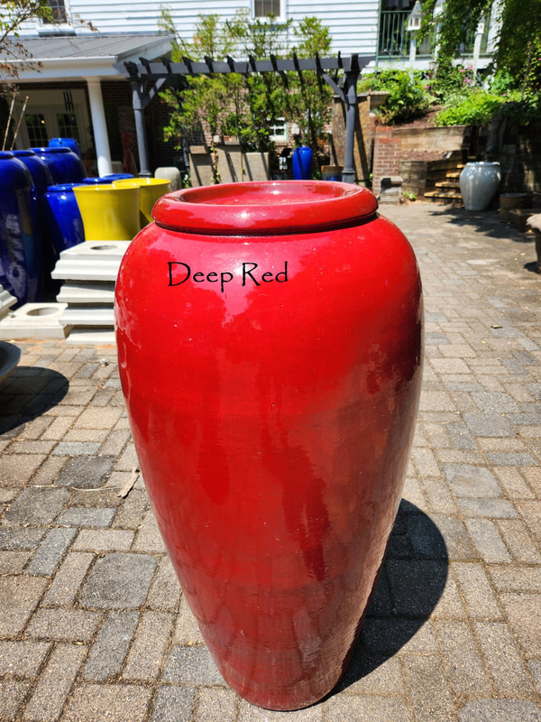 Deep Red Medium Oriole Birdbath Top Jar Fountain