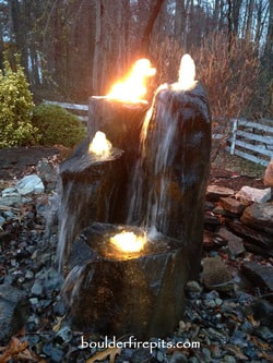 Firepit Fountain Boulder, Fountain Fire Pit Combo