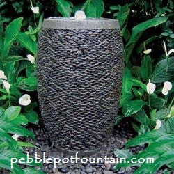 Black/Grey Pebble Pot Fountain