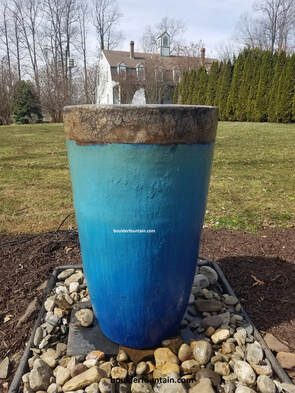 Large Lava Rim Blue Jar Fountain